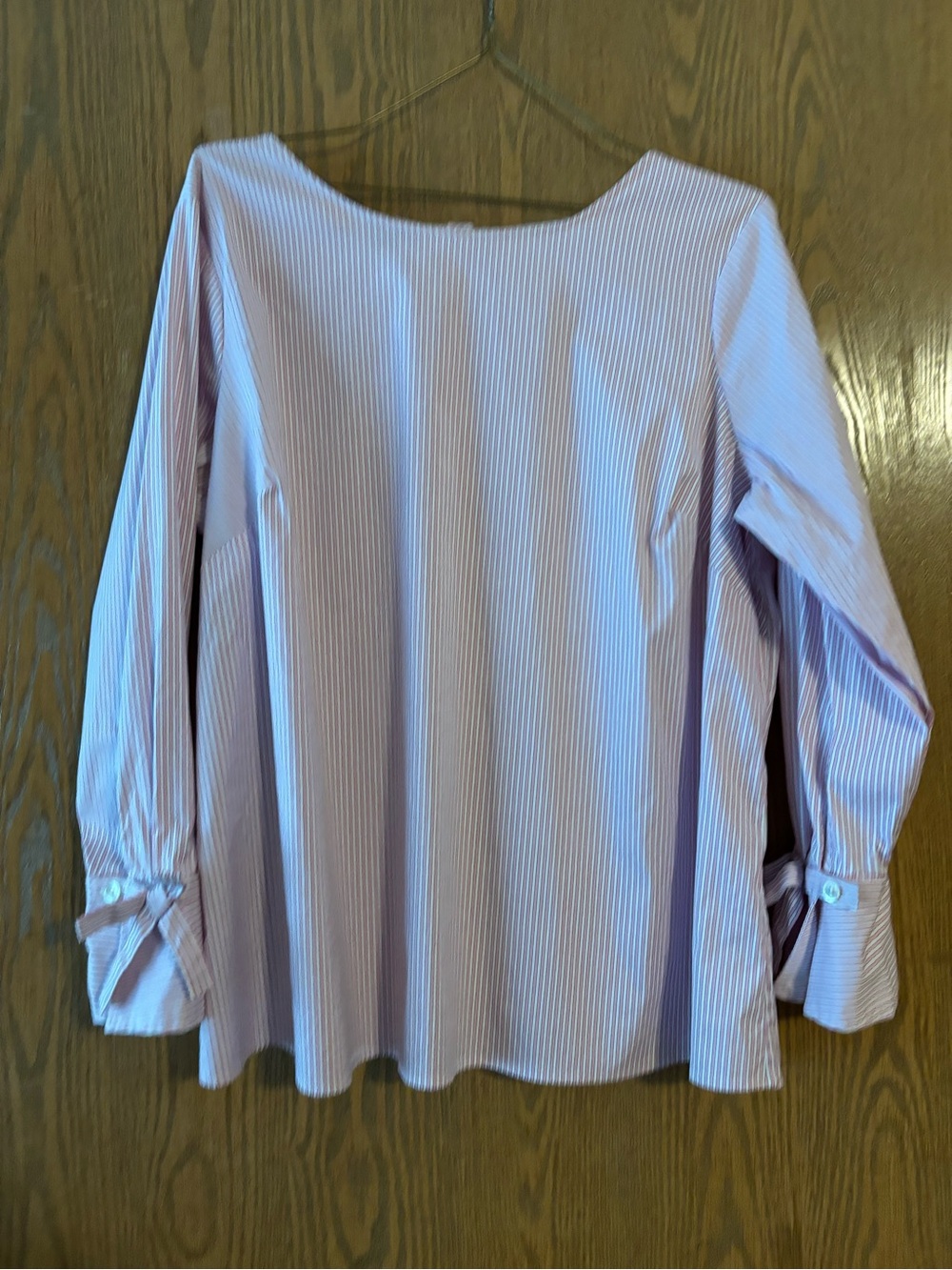 Talbots Pink and White Striped Boatneck Blouse Size 1XPetite